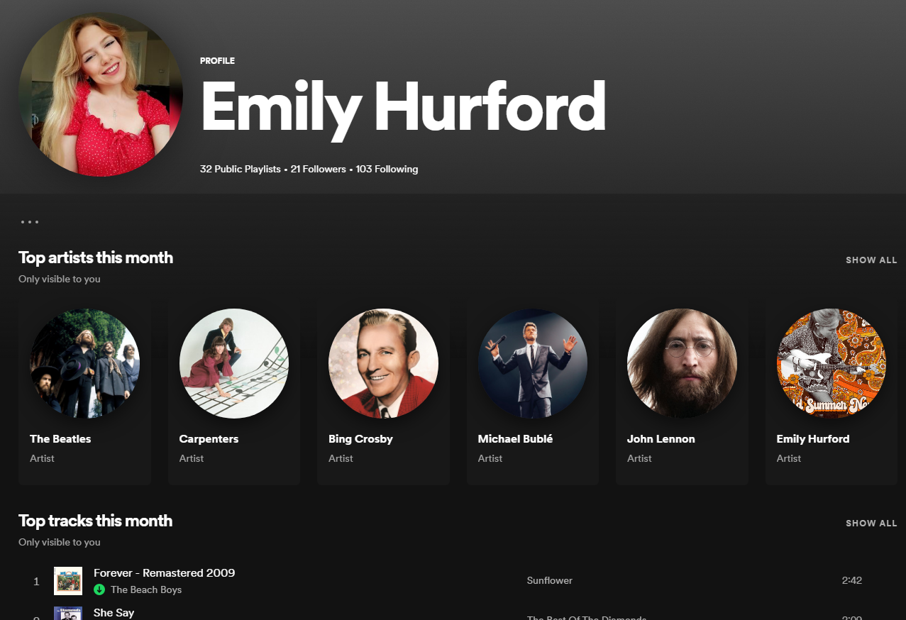 What is the difference between a user profile and an artist profile on